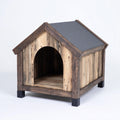 Hundehütten & Hundekäfige-Holz-81x59x71cm-Naturholz-Grau-Schwarz-rustikal-modern