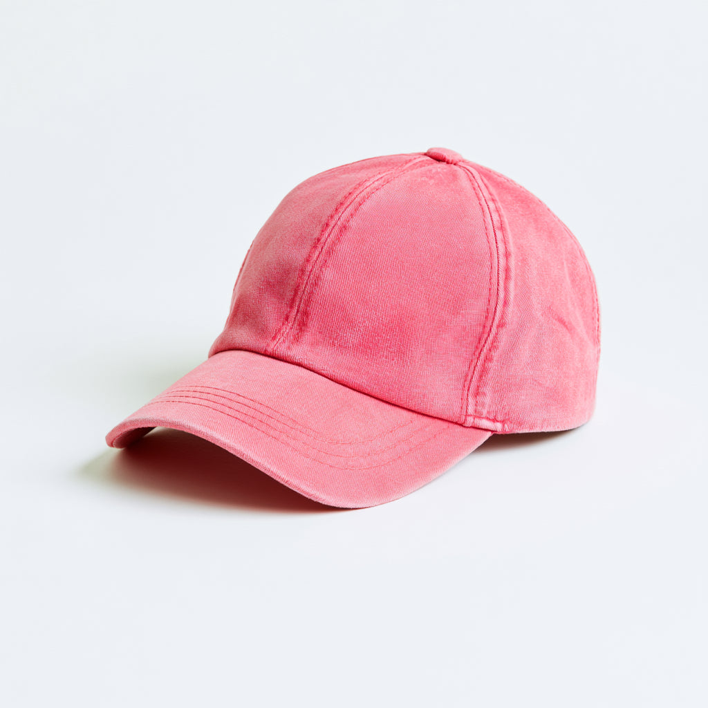 Caps-Baumwolle-27x19x11 cm-Rosa-Baseballcap im gewaschenen Look