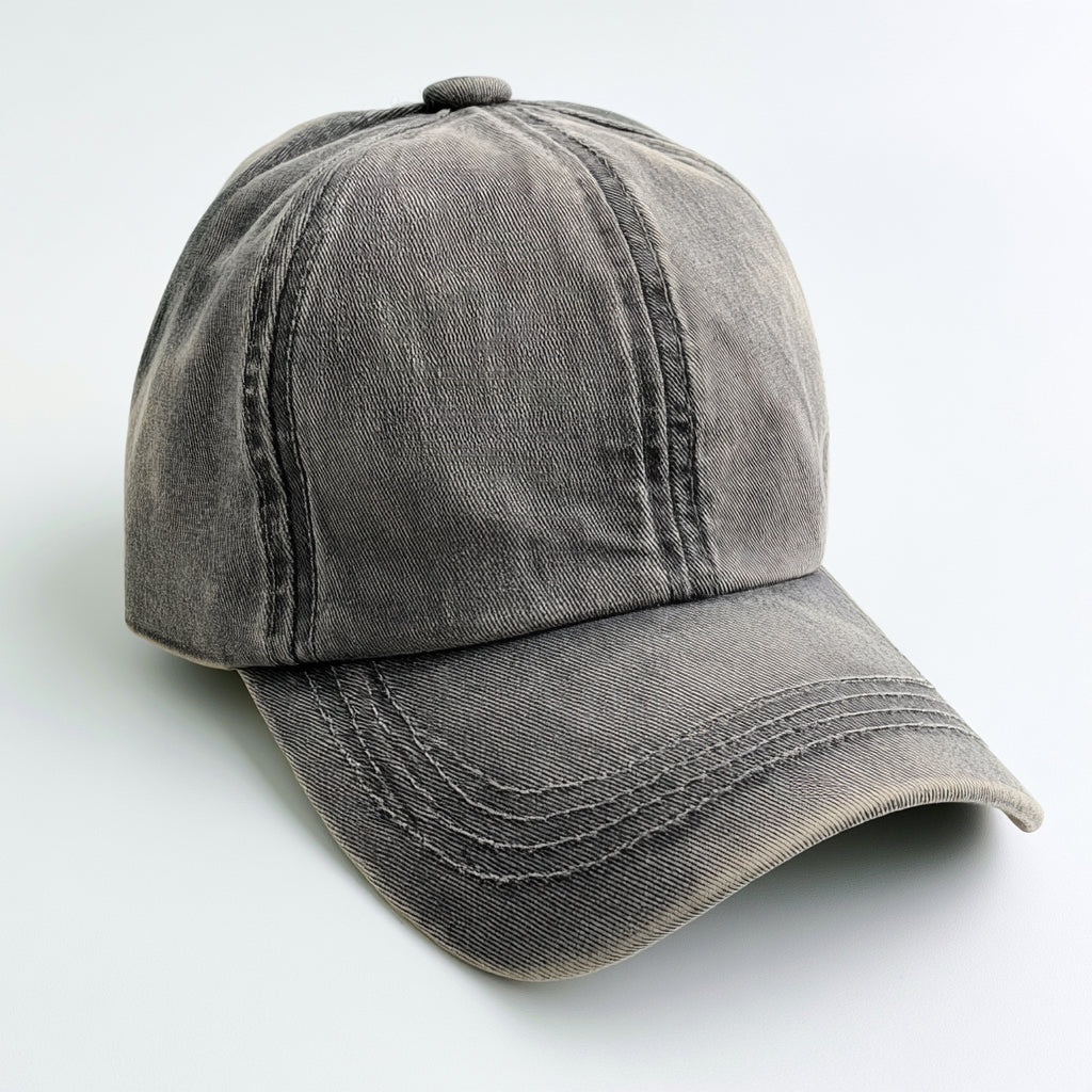 Caps-Baumwolle-30x21x13 cm-Taupe-Baseballcap im Washed-Look