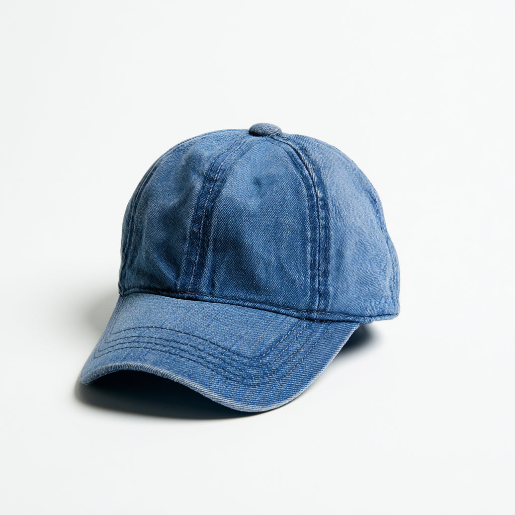 Caps-Baumwolle-29x20x12 cm-Blau-Baseballcap im Denim-Look
