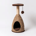 Kratzbäume & Katzenmöbel - Sisal-Plüsch-Weide-Holzwerkstoff - 48x48x112 cm - Braun-Natur - natürlich rustikal