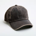 Caps-Baumwolle-29x20x13 cm-Dunkelbraun-Baseballcap im Used-Look