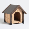 Hundehütten & Hundekäfige-Holz-84x57x70cm-Naturholz-Grau-Schwarz-rustikal-modern