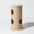 Kratzbäume & Katzenmöbel - Sisal-Plüsch-Holzwerkstoff - 44x44x96 cm - Creme-Natur - schlicht modern
