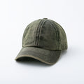 Caps-Baumwolle-29x20x13 cm-Olivgrün-Baseballcap im Used-Look