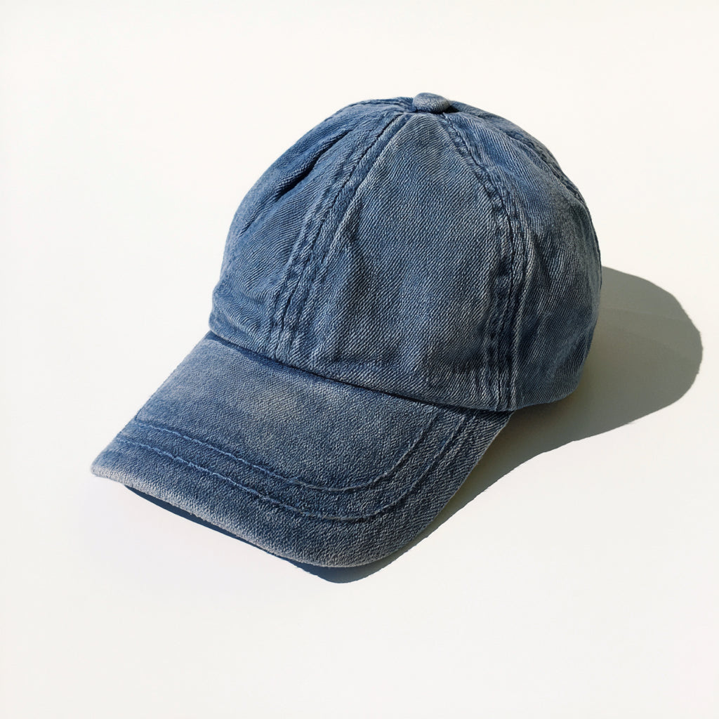 Caps-Baumwolle-28x20x12 cm-Blau-Baseballcap im Used-Look