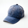 Caps-Baumwolle-30x21x13 cm-Denimblau-Baseballcap im Distressed-Look