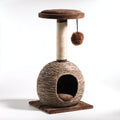 Kratzbäume & Katzenmöbel - Sisal-Plüsch-Weide-Holzwerkstoff - 54x54x106 cm - Braun-Natur - rustikal gemütlich
